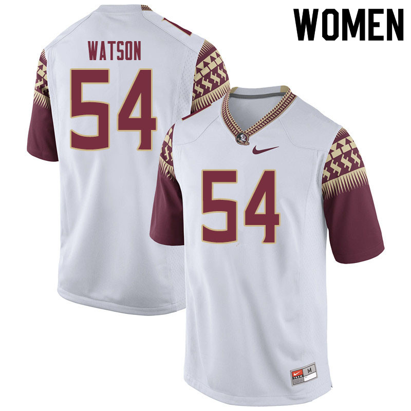 Women #54 Ricardo Watson Florida State Seminoles College Football Jerseys Sale-White